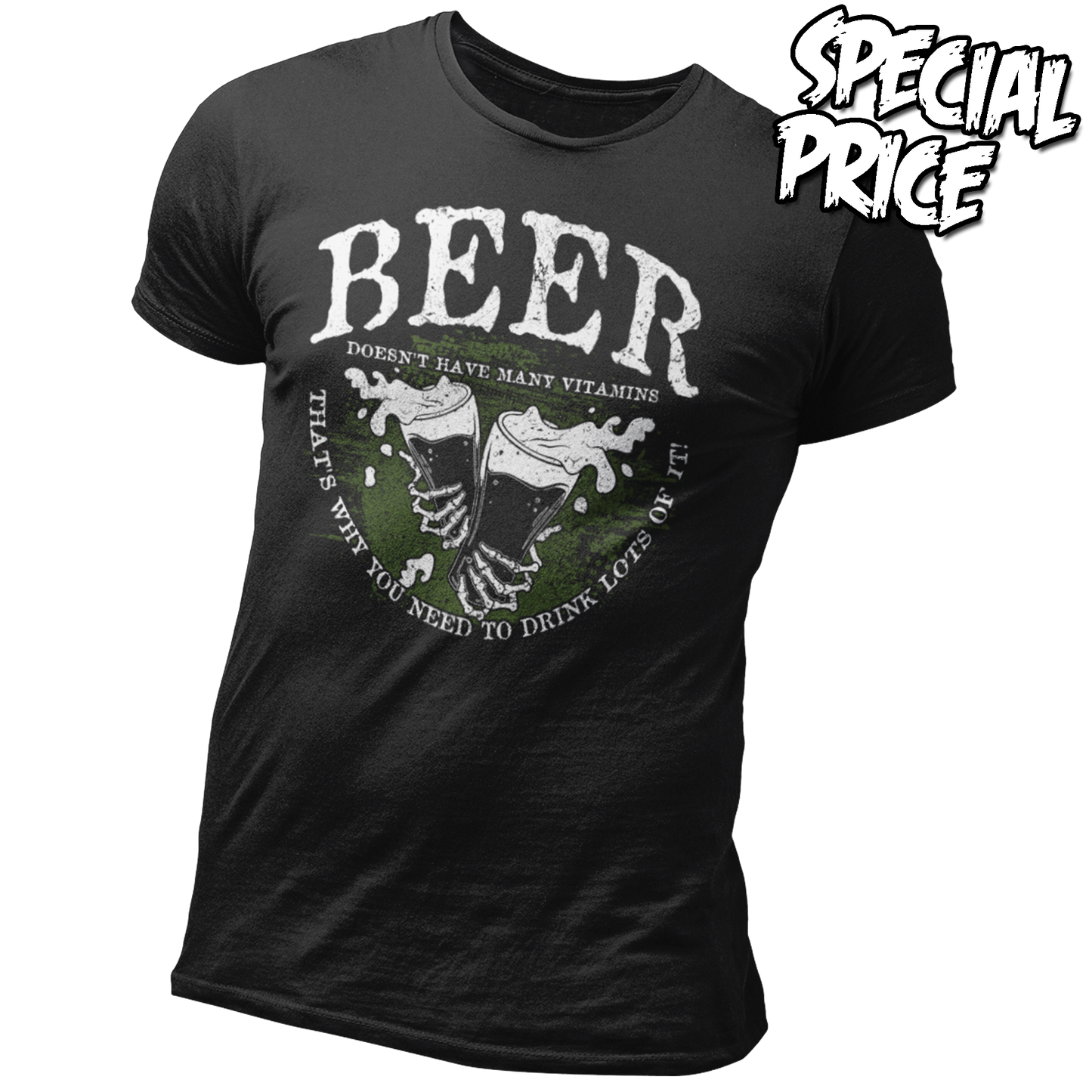 Beer "Doesn't Have Many Vitamins" - Premium Shirt (Größe S)