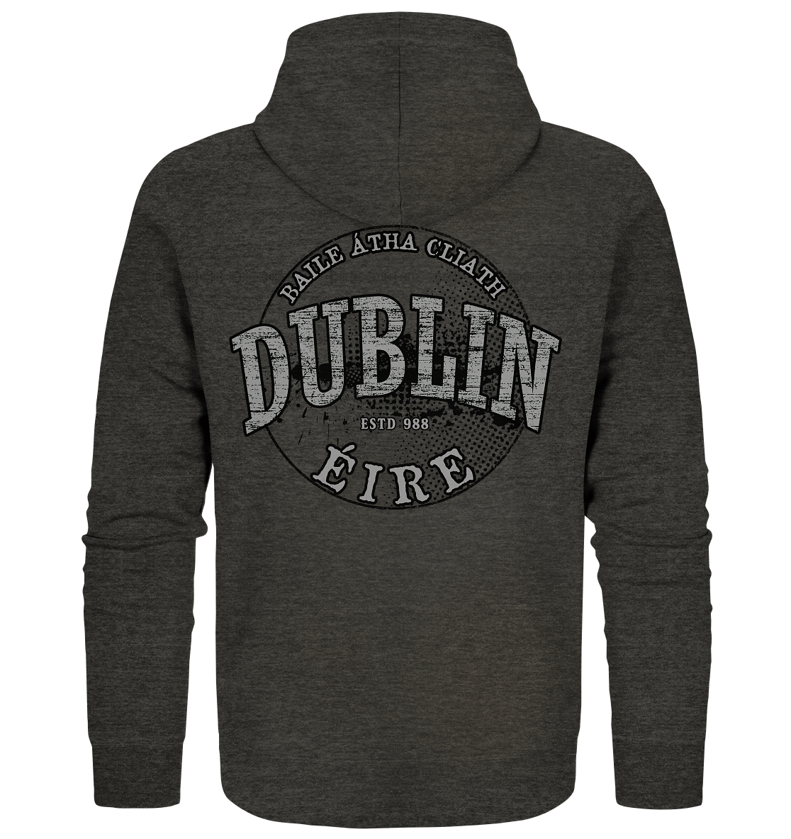 Dublin "Estd 988 / Baile Átha Cliath / Éire"  - Organic Zipper