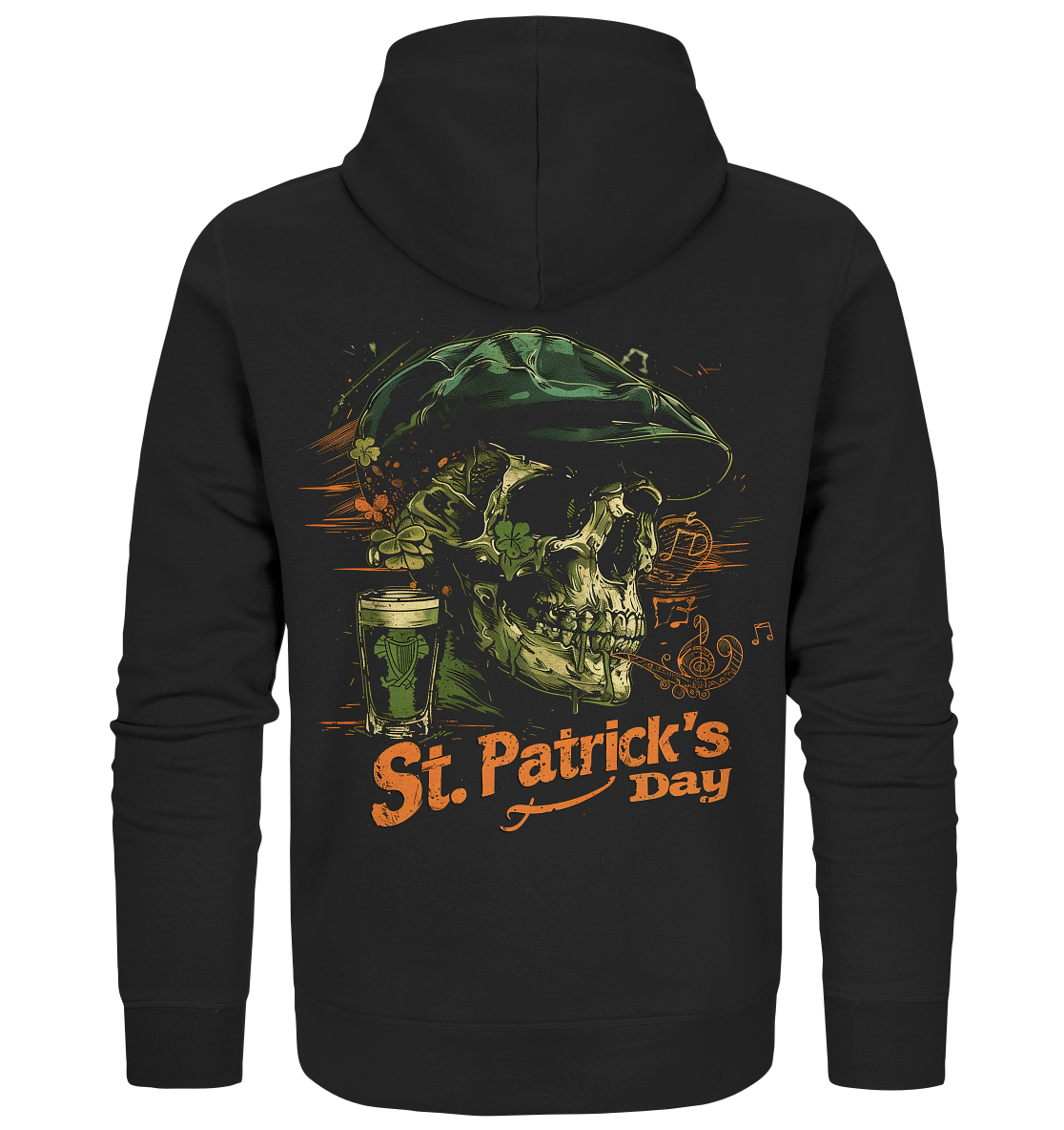 St. Patrick's Day "Flatcap / Skull I" - Organic Zipper