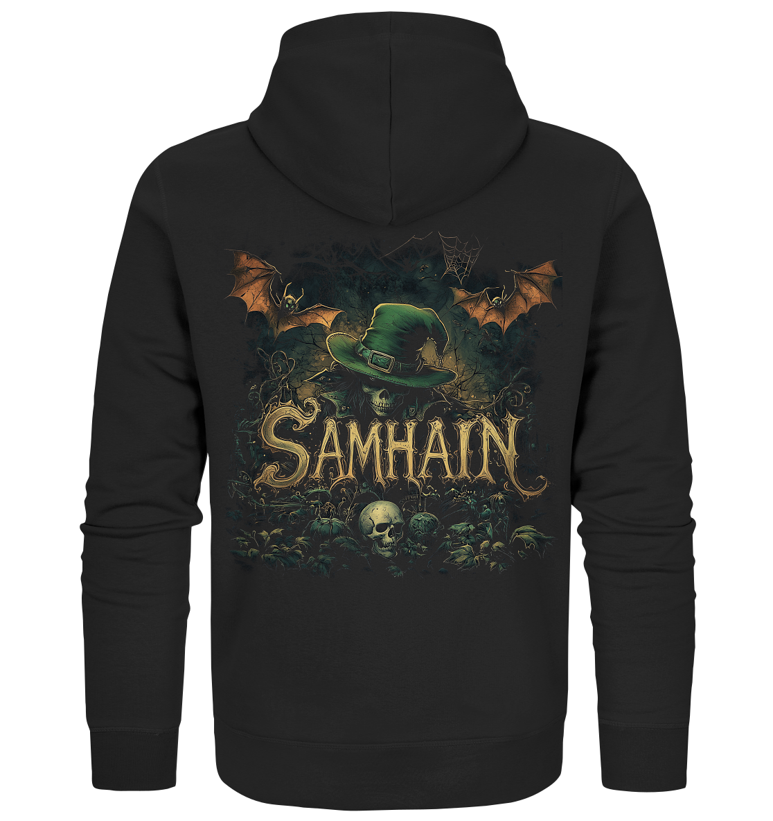 Samhain "Bats & Skulls II" - Organic Zipper