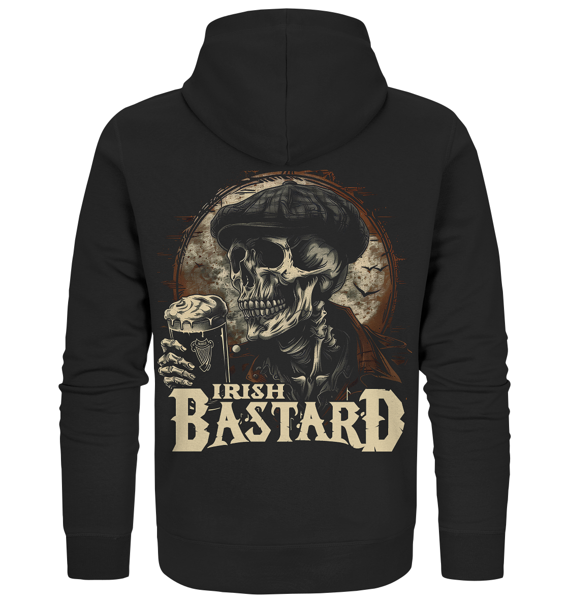 Irish Bastard "Flatcap-Skull IV" - Organic Zipper