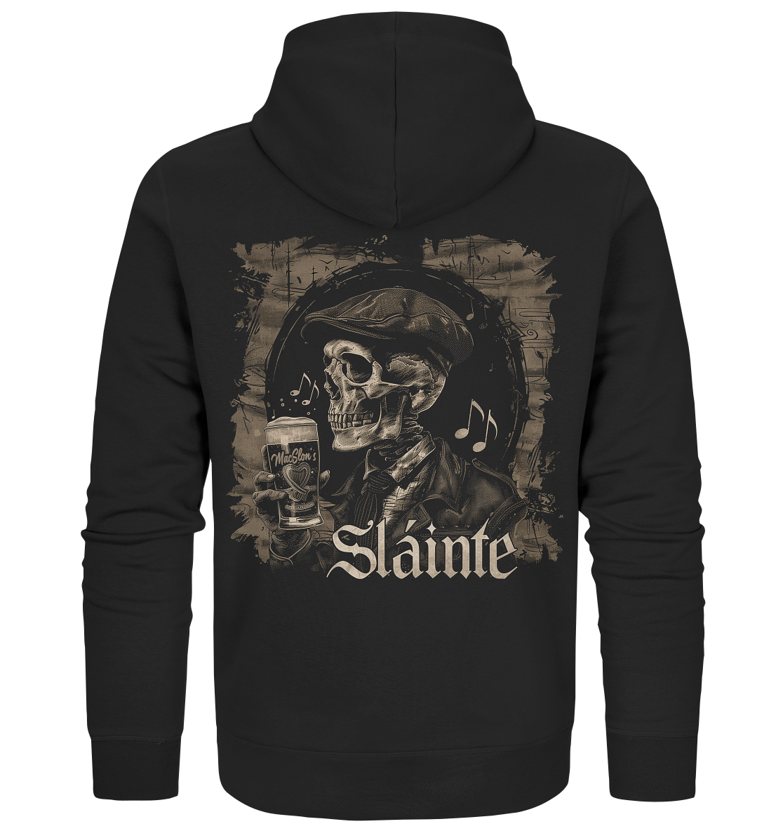 Sláinte "Flatcap-Skull III" - Organic Zipper