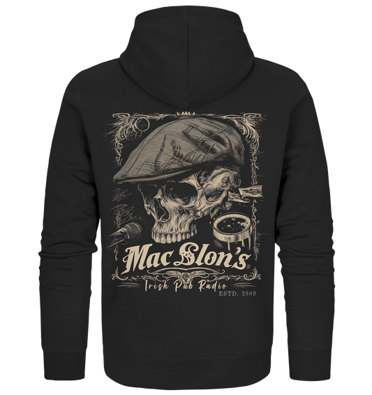 MacSlon's Irish Pub Radio "Estd. 2009 / Flatcap-Skull III" - Organic Zipper