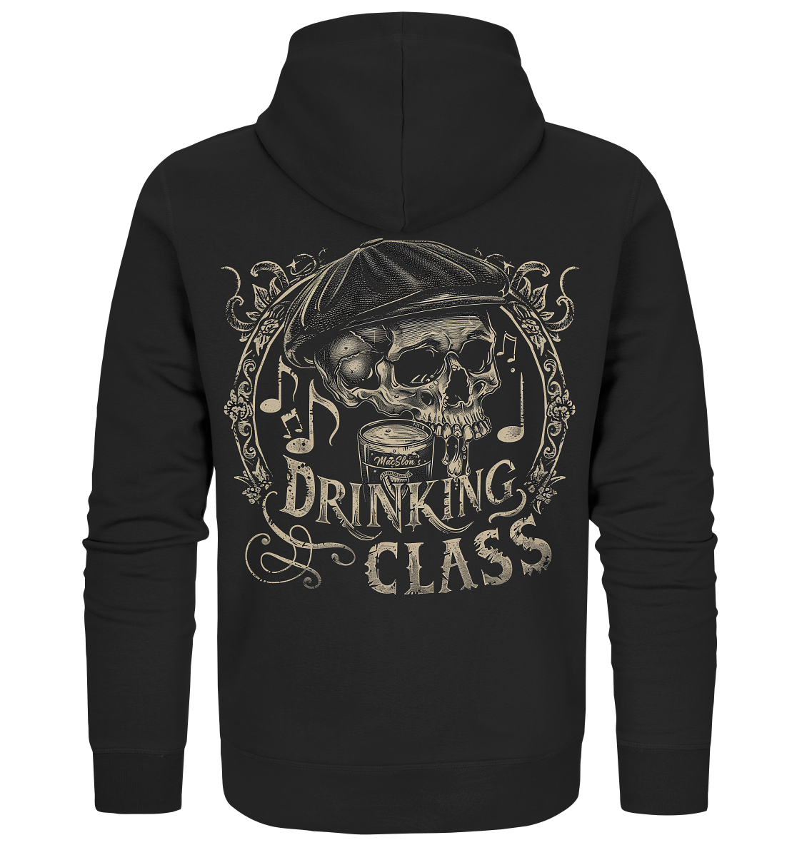 Drinking Class "Flatcap-Skull I"  - Organic Zipper