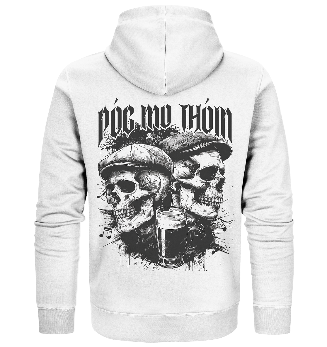 Póg Mo Thóin Streetwear "Two Skulls I" - Organic Zipper