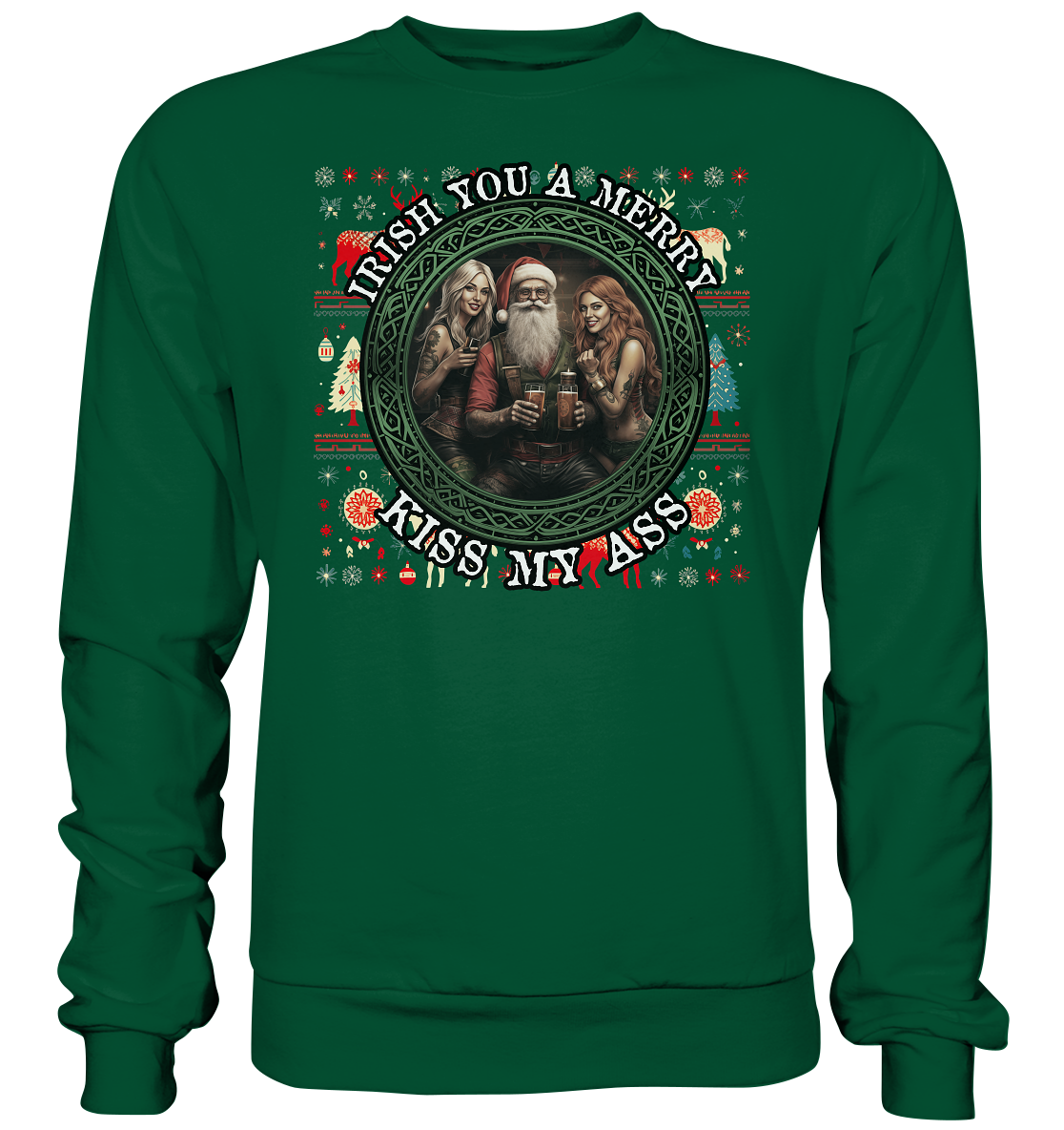 Irish You A Merry... "Santa, Girls & Beer "  - Basic Sweatshirt