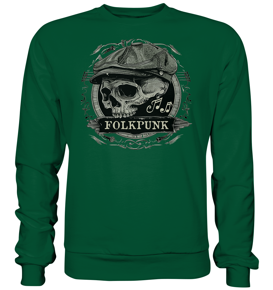 Folkpunk "Flatcap-Skull II"  - Basic Sweatshirt