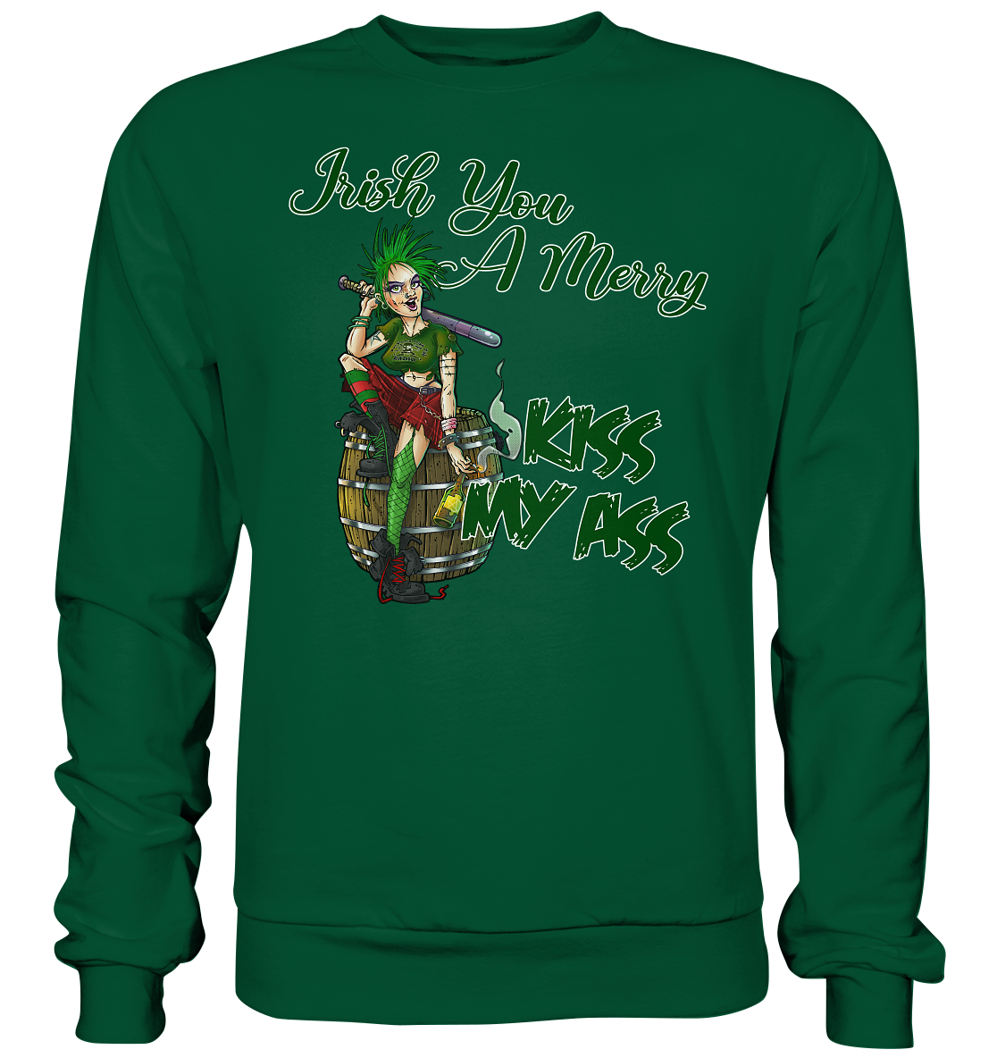 Irish You A Merry "Kiss My Ass" (Christmas) - Basic Sweatshirt