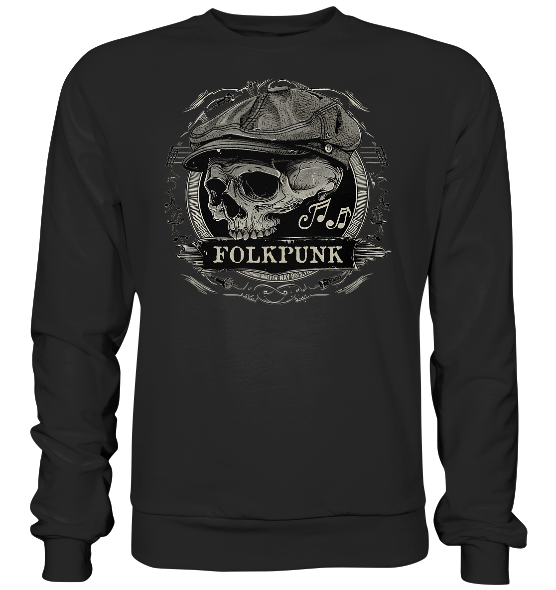 Folkpunk "Flatcap-Skull II"  - Basic Sweatshirt