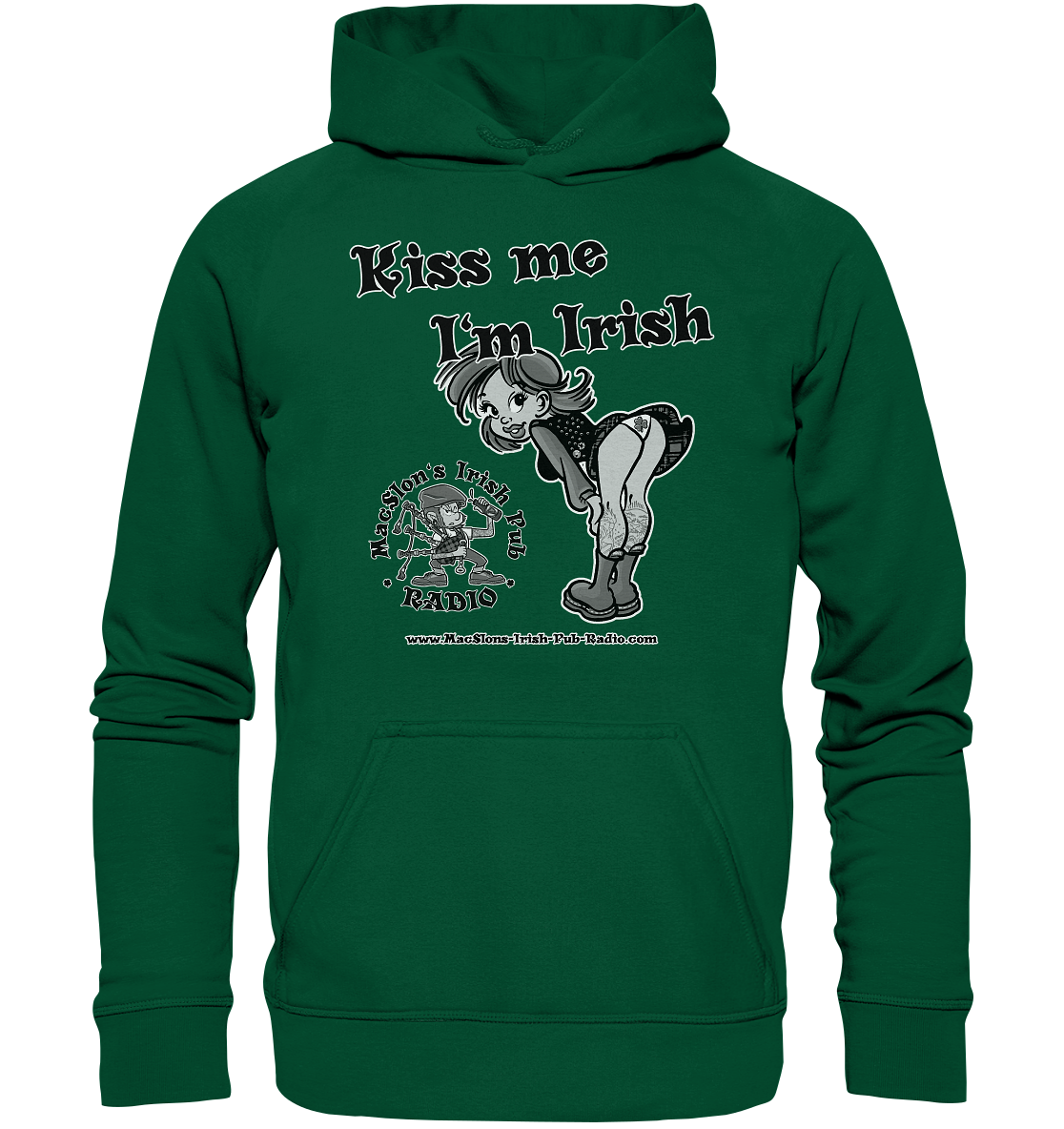 MacSlon's Irish Pub Radio "Kiss Me I'm Irish I"  - Basic Unisex Hoodie