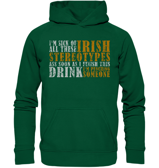 Irish Stereotypes "Punching Someone I" - Basic Unisex Hoodie