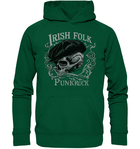 Irish Folk Punkrock "Flatcap-Skull II" - Basic Unisex Hoodie