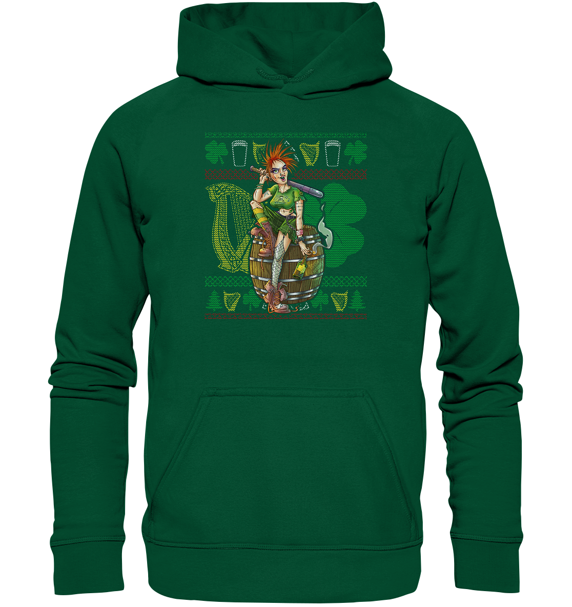 Irish Punk Girl (Christmas) - Basic Unisex Hoodie