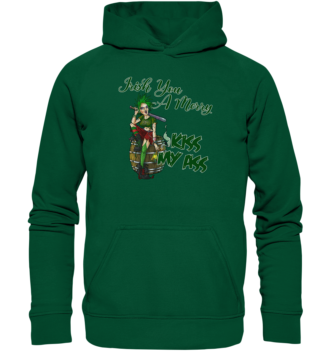 Irish You A Merry "Kiss My Ass" (Christmas) - Basic Unisex Hoodie