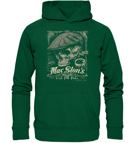 MacSlon's Irish Pub Radio "Estd. 2009 / Flatcap-Skull III" - Basic Unisex Hoodie