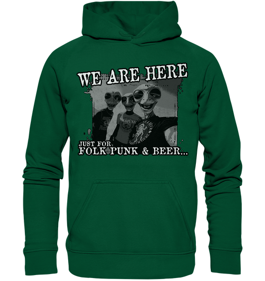 We Are Here "Just For Folk Punk & Beer" - Basic Unisex Hoodie