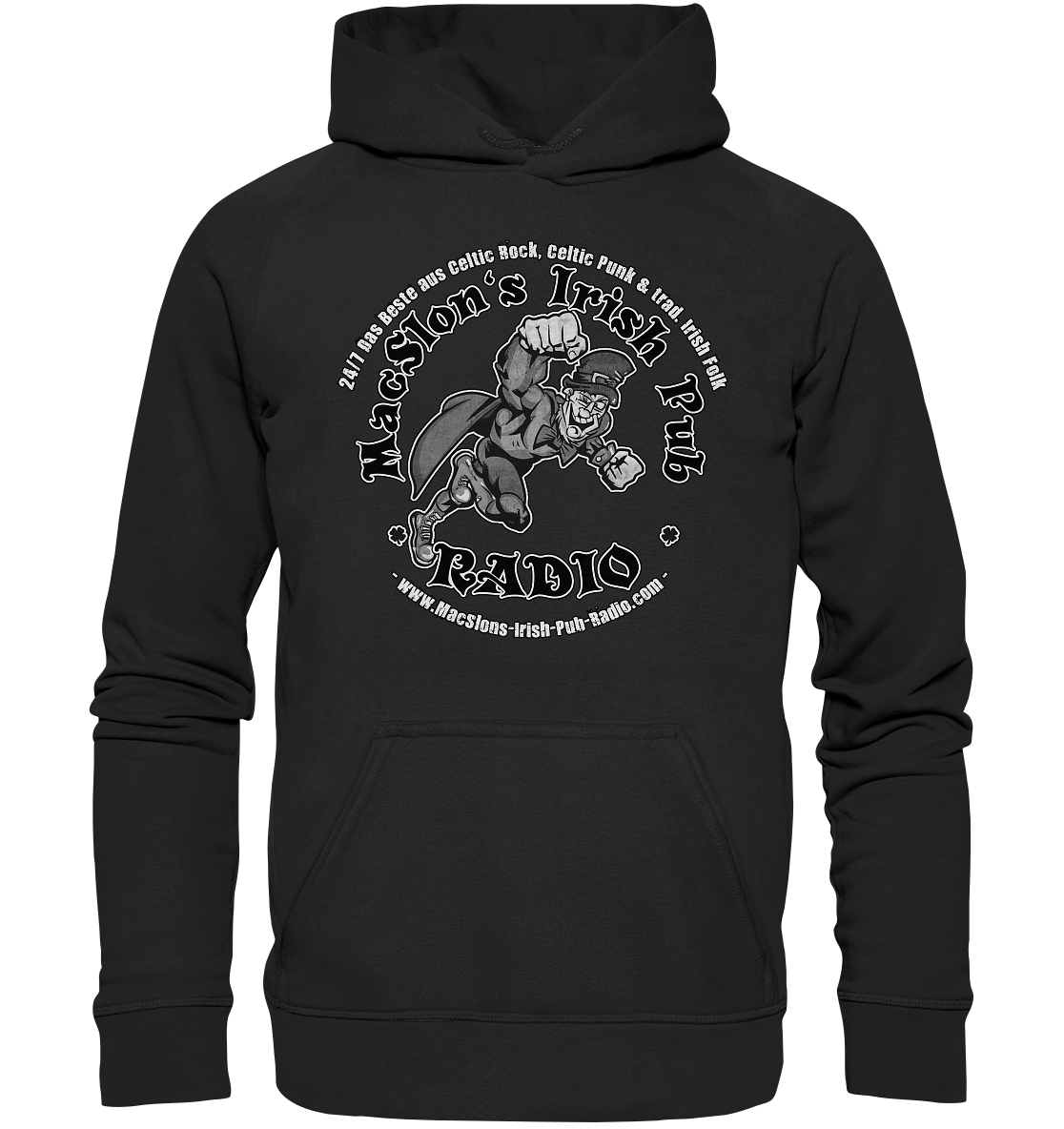 MacSlon's Radio "24/7 - Irish Superhero" - Basic Unisex Hoodie