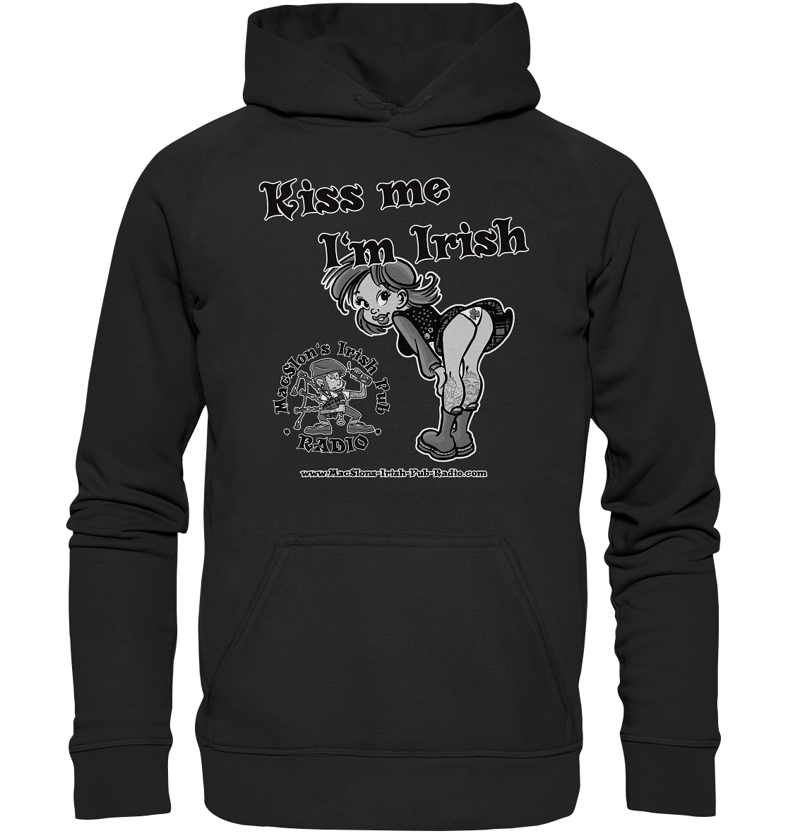 MacSlon's Irish Pub Radio "Kiss Me I'm Irish I"  - Basic Unisex Hoodie