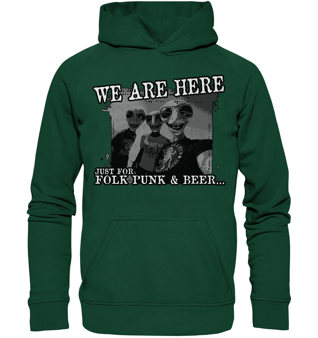 We Are Here "Just For Folk Punk & Beer" - Kids Premium Hoodie