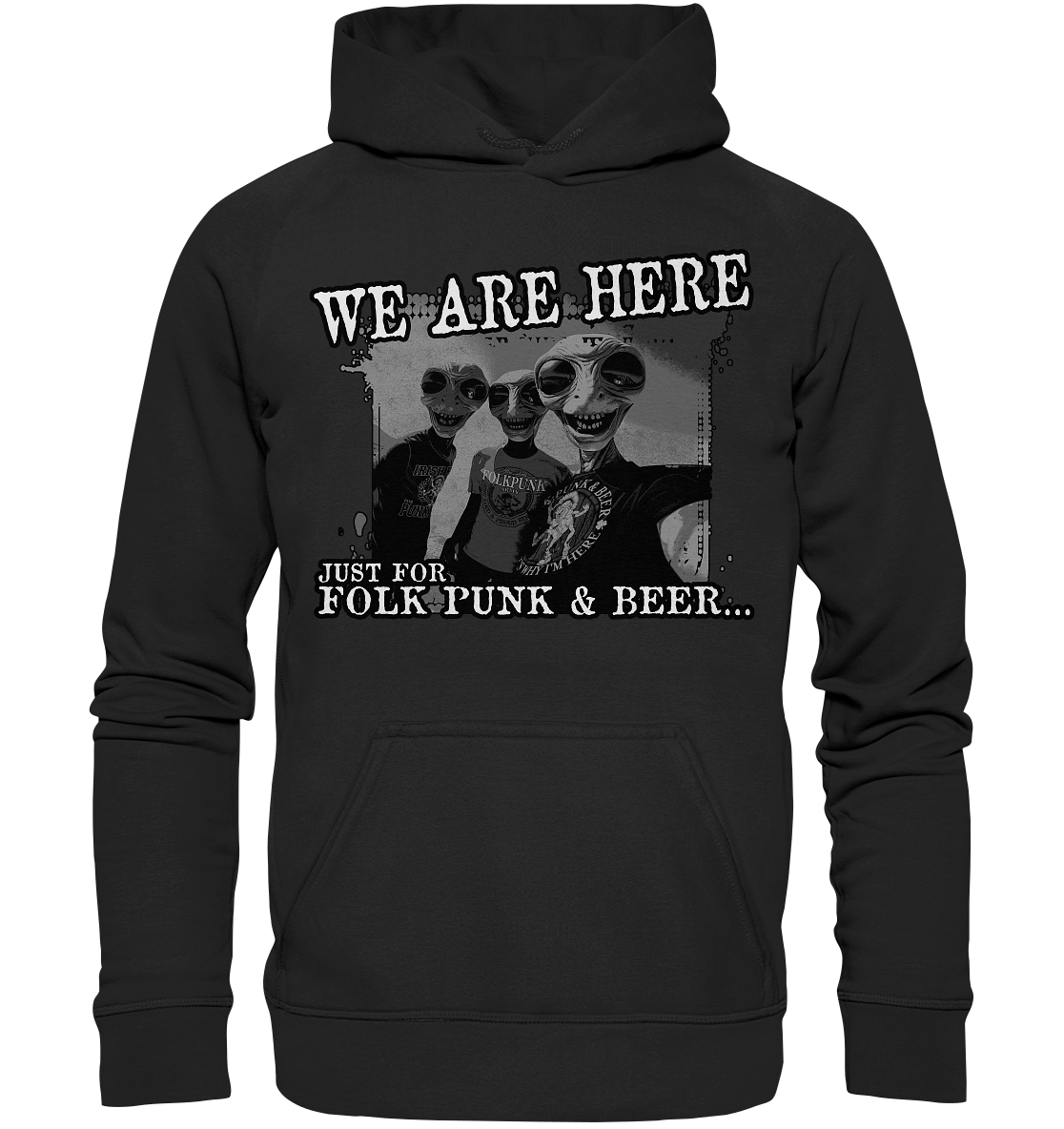 We Are Here "Just For Folk Punk & Beer" - Kids Premium Hoodie