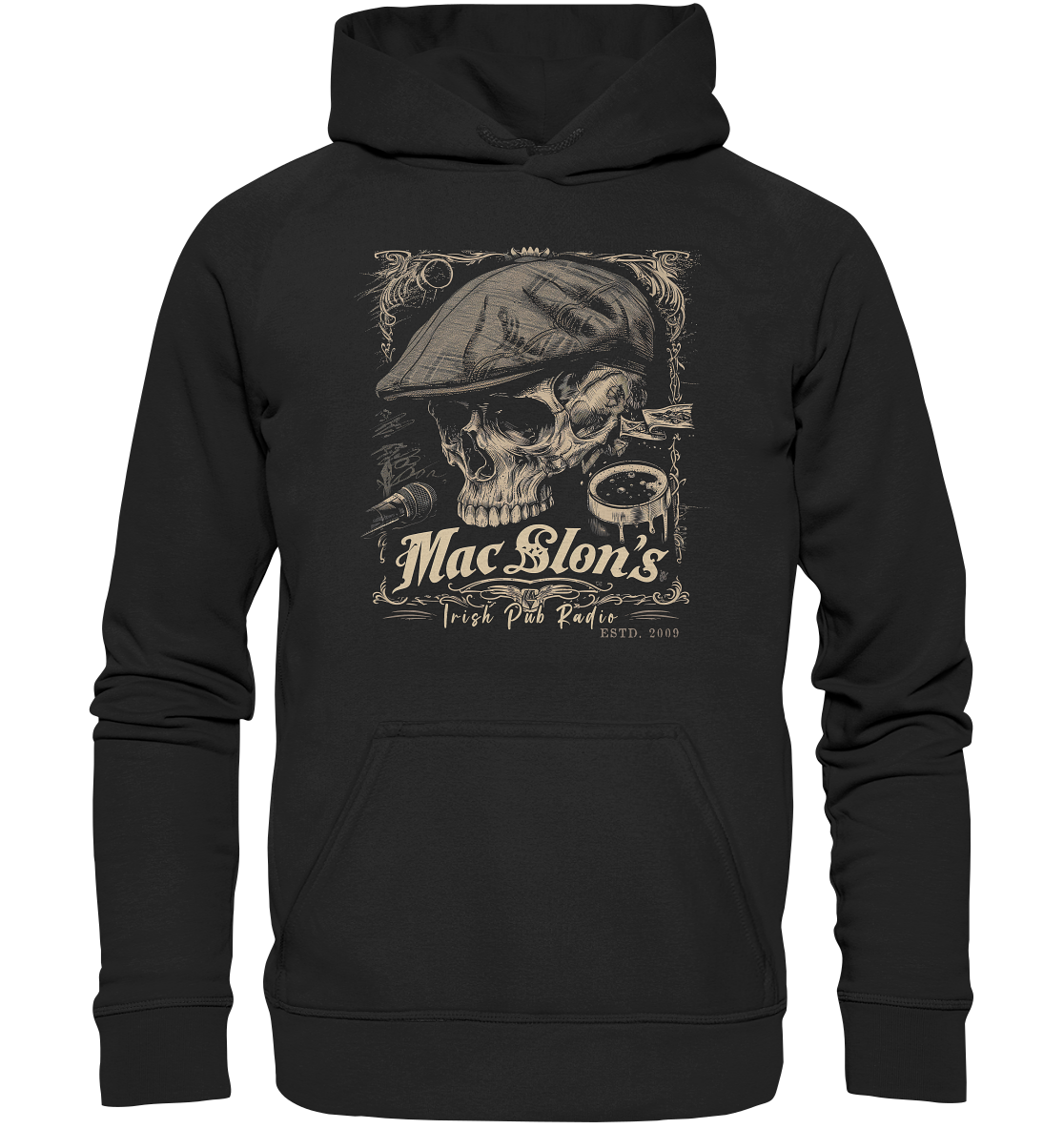 MacSlon's Irish Pub Radio "Estd. 2009 / Flatcap-Skull III" - Kids Premium Hoodie