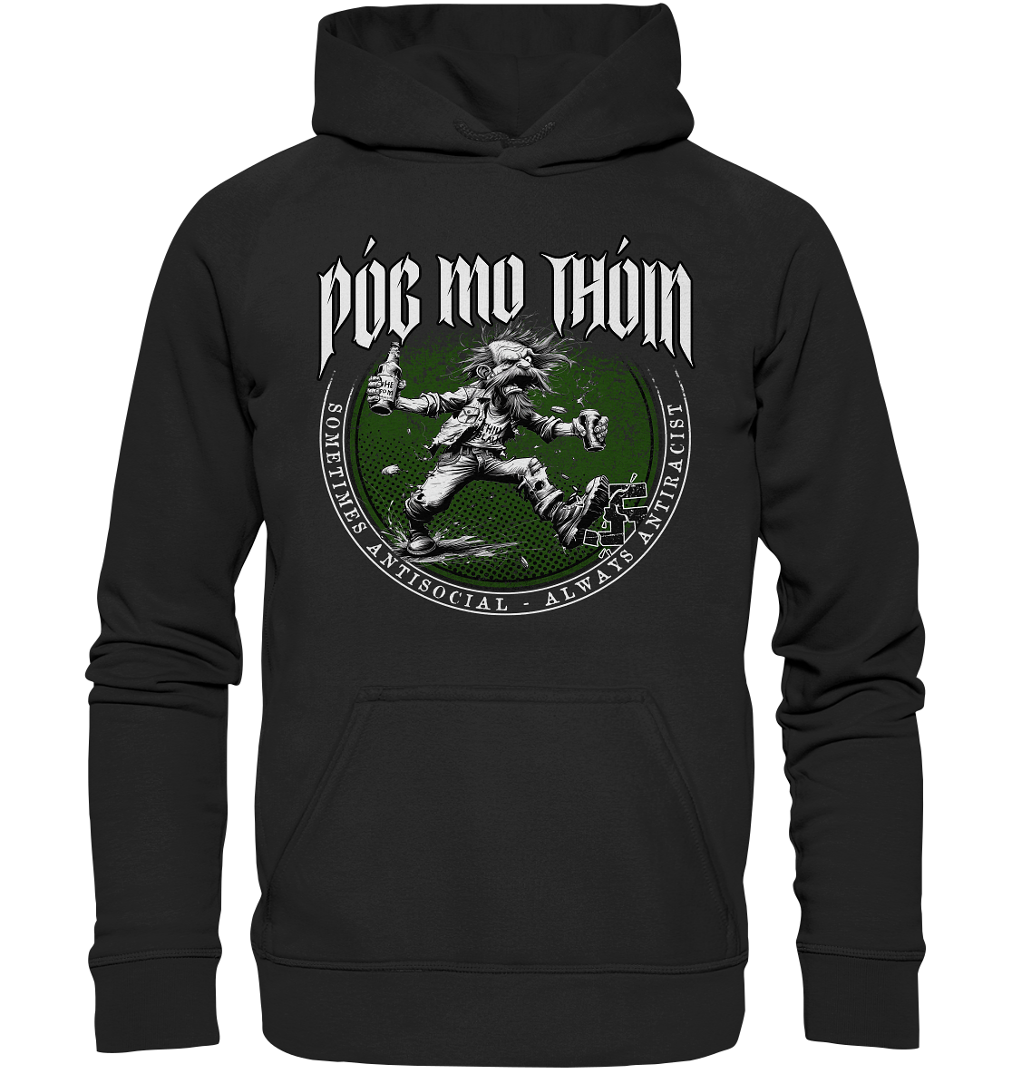 Póg Mo Thóin Streetwear "Sometimes Antisocial - Always Antiracist" - Kids Premium Hoodie