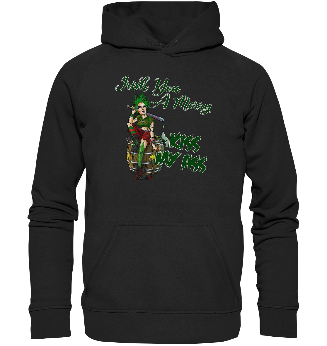 Irish You A Merry "Kiss My Ass" (Christmas) - Kids Premium Hoodie