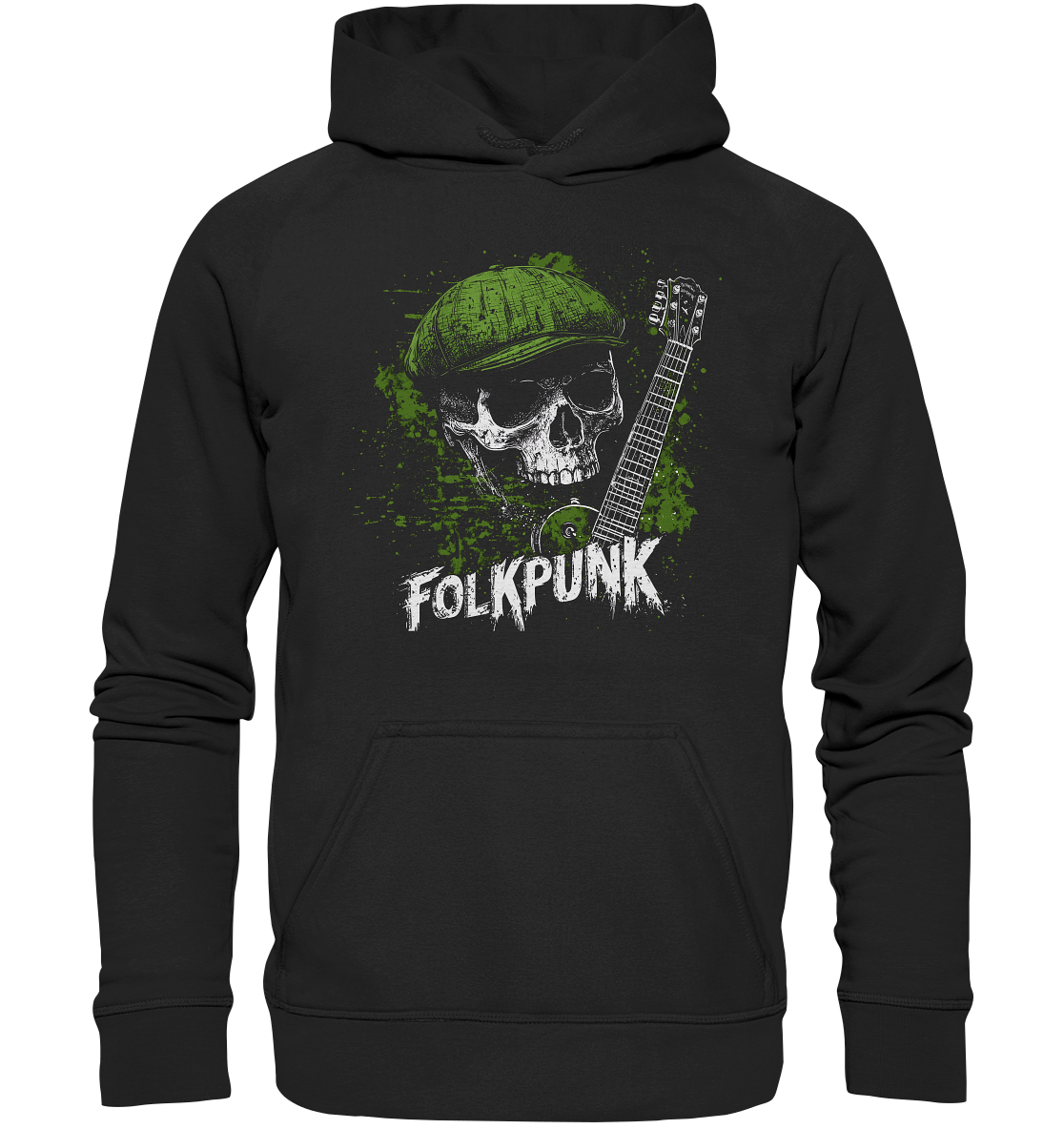 Folkpunk "Skull, Flatcap, Guitar I" - Kids Premium Hoodie