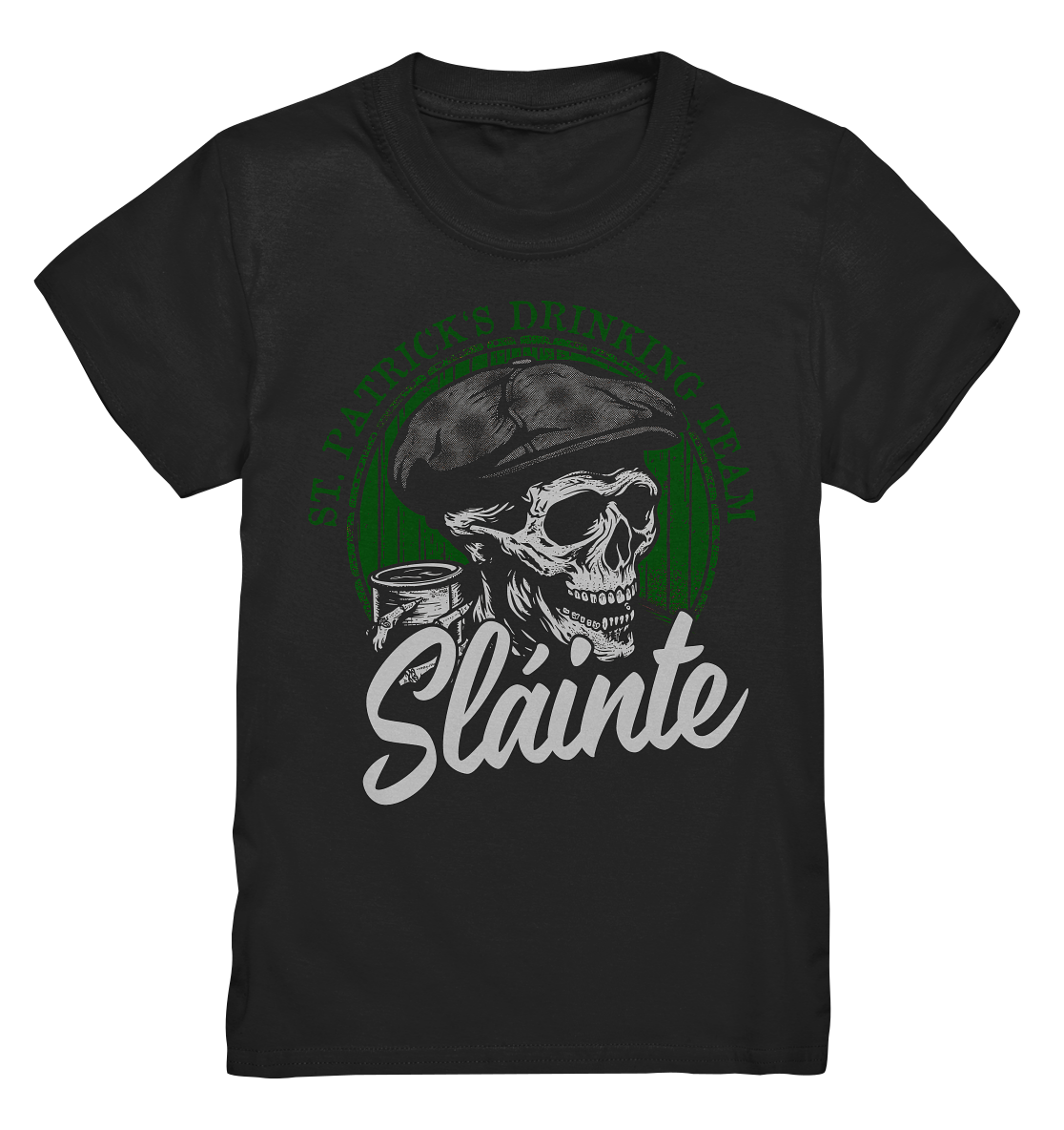 Sláinte "St. Patrick's Drinking Team / Flatcap-Skull I" - Kids Premium Shirt