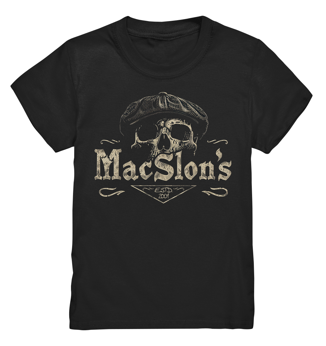 MacSlon's "Estd. 2009 / Flatcap-Skull XIV" - Kids Premium Shirt