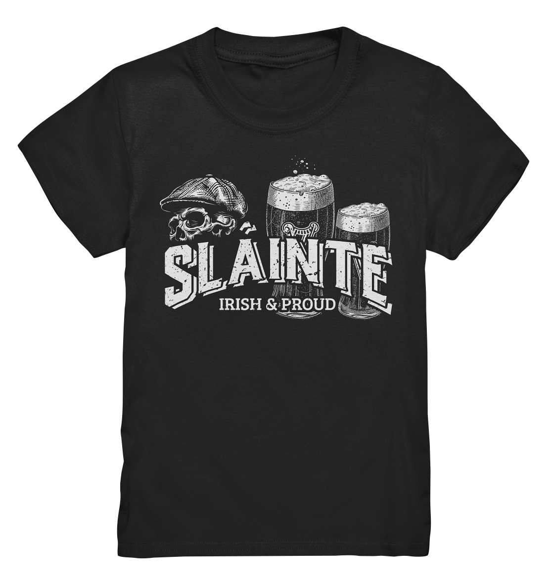 Sláinte "Irish & Proud / Flatcap-Skull I" - Kids Premium Shirt