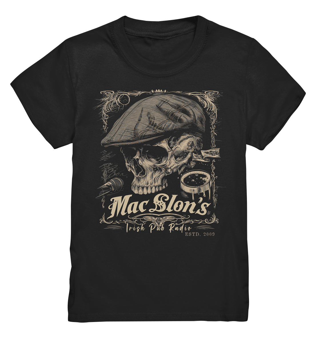 MacSlon's Irish Pub Radio "Estd. 2009 / Flatcap-Skull III" - Kids Premium Shirt