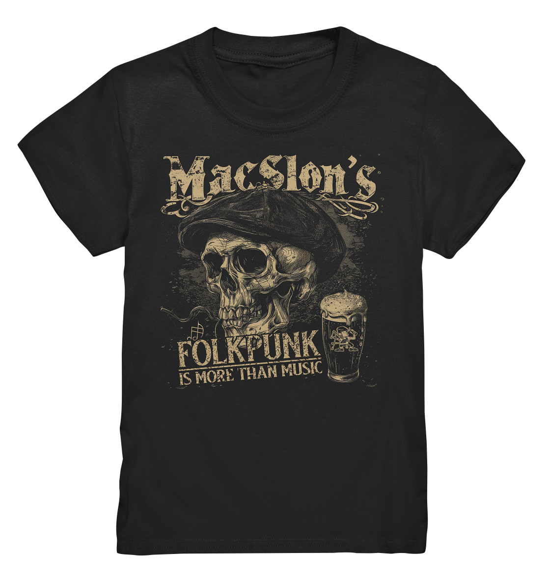 MacSlon's "Folkpunk Is More Than Music / Flatcap-Skull" - Kids Premium Shirt