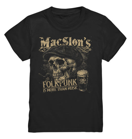 MacSlon's "Folkpunk Is More Than Music / Flatcap-Skull" - Kids Premium Shirt