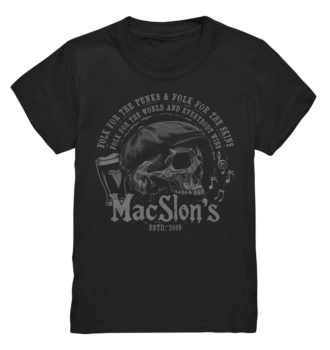 MacSlon's "Folk For The World / Flatcap-Skull" - Kids Premium Shirt