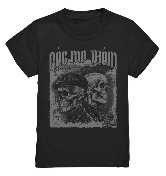Póg Mo Thóin Streetwear "Flatcap & Mohawk Skulls I" - Kids Premium Shirt