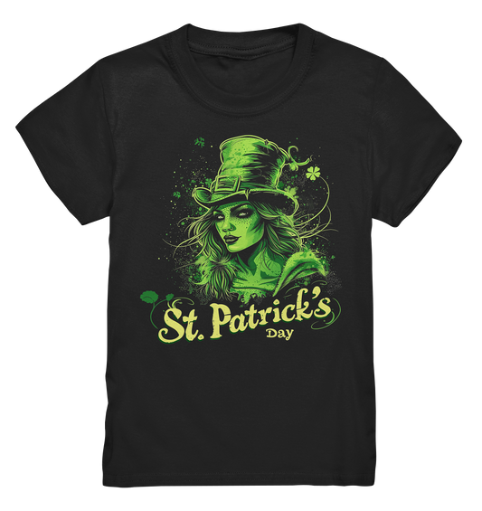 St. Patrick's Day "Leprechaun Girl II" - Kids Premium Shirt