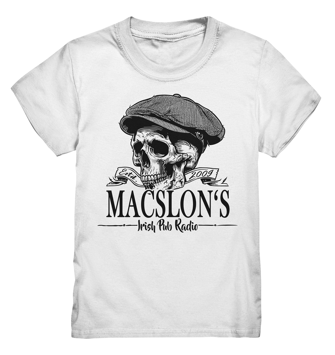 MacSlon's Irish Pub Radio "Estd. 2009 / Flatcap-Skull II" - Kids Premium Shirt