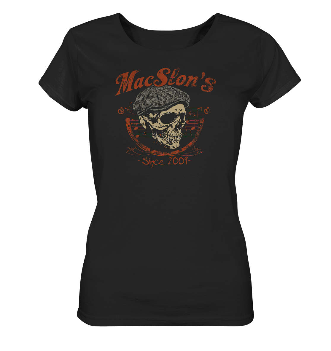 MacSlon's "Since 2009 / Flatcap-Skull I" - Ladies Organic Shirt