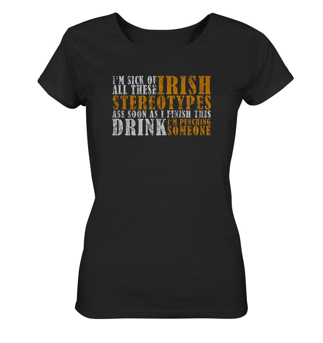 Irish Stereotypes "Punching Someone I" - Ladies Organic Shirt