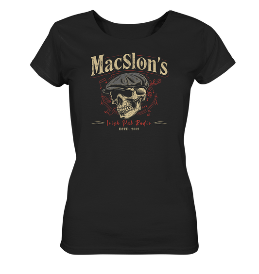 MacSlon's Irish Pub Radio "Estd. 2009 / Flatcap-Skull I" - Ladies Organic Shirt