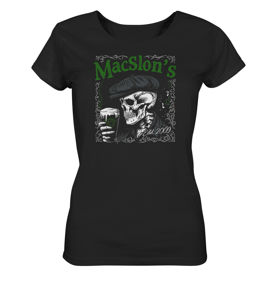 MacSlon's "Estd. 2009 / Drinking Skull" - Ladies Organic Shirt