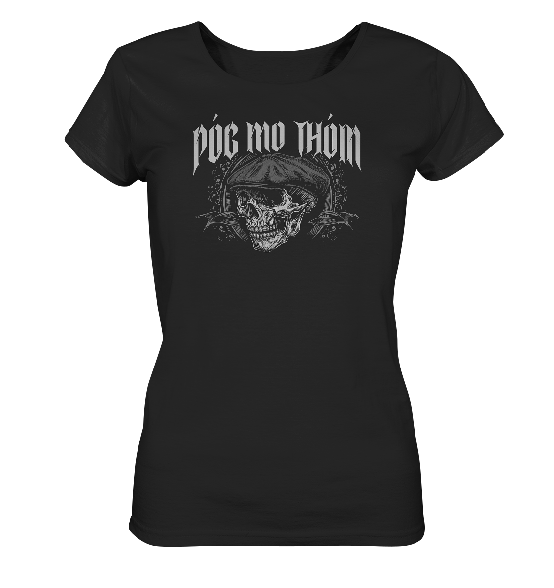 Póg Mo Thóin Streetwear "Flatcap-Skull II"  - Ladies Organic Shirt