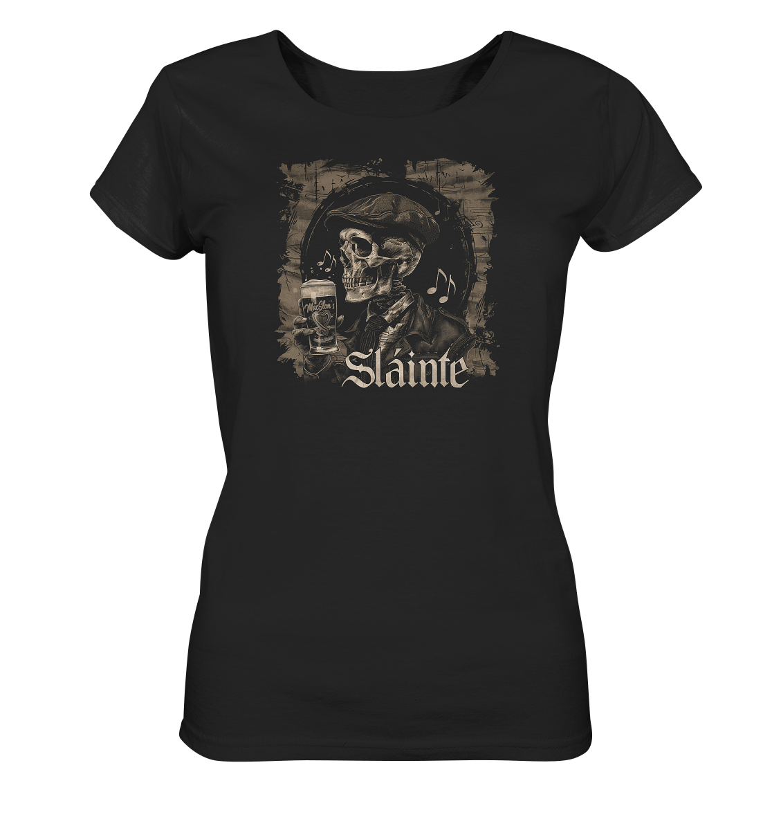 Sláinte "Flatcap-Skull III" - Ladies Organic Shirt