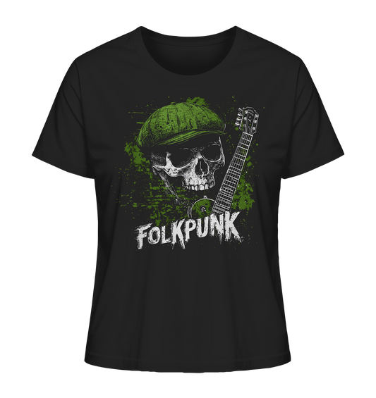 Folkpunk "Skull, Flatcap, Guitar I" - Ladies Organic Shirt