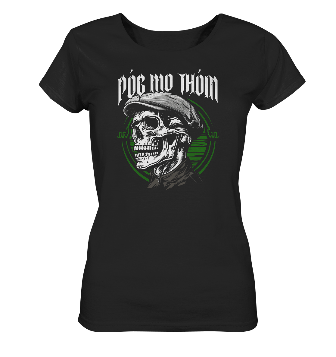 Póg Mo Thóin Streetwear "Flatcap-Skull II" - Ladies Organic Shirt