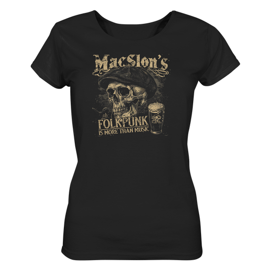 MacSlon's "Folkpunk Is More Than Music / Flatcap-Skull" - Ladies Organic Shirt