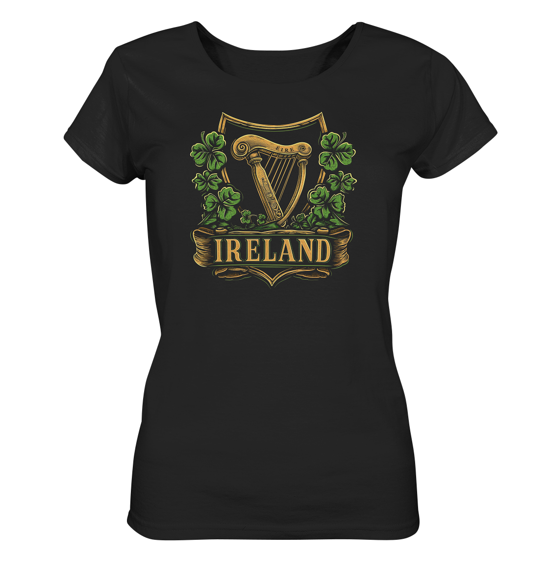 Ireland "Éire / Harp / Shamrock" - Ladies Organic Shirt