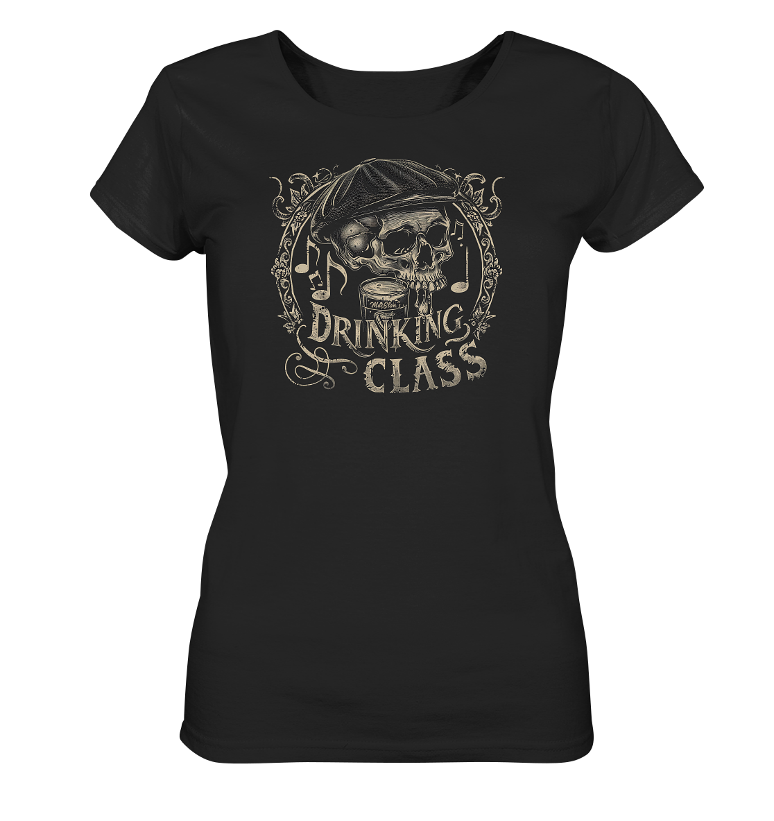 Drinking Class "Flatcap-Skull I"  - Ladies Organic Shirt