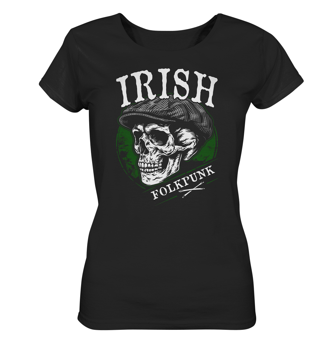 Irish Folkpunk "Flatcap-Skull I" - Ladies Organic Shirt